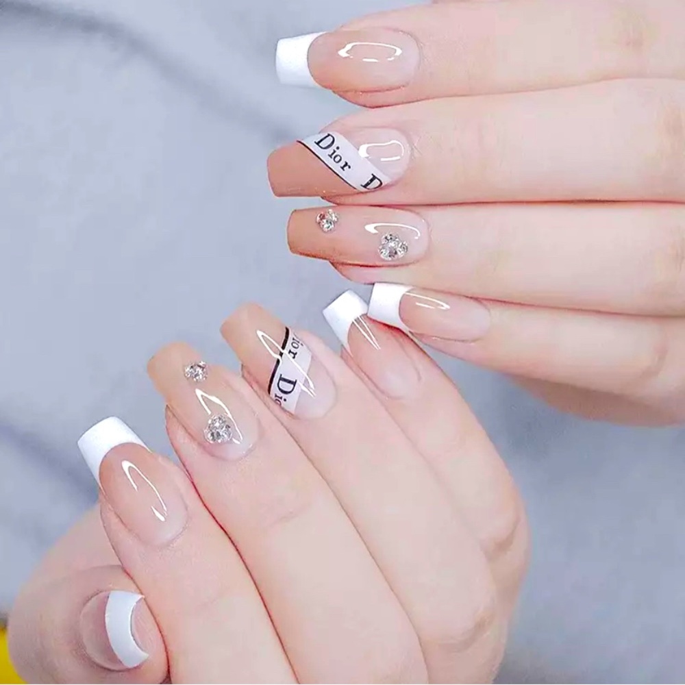 ALL HAIL THE KING OF NAILS!!! Accepting All Offers. (24PC)Nude/White w/Logo